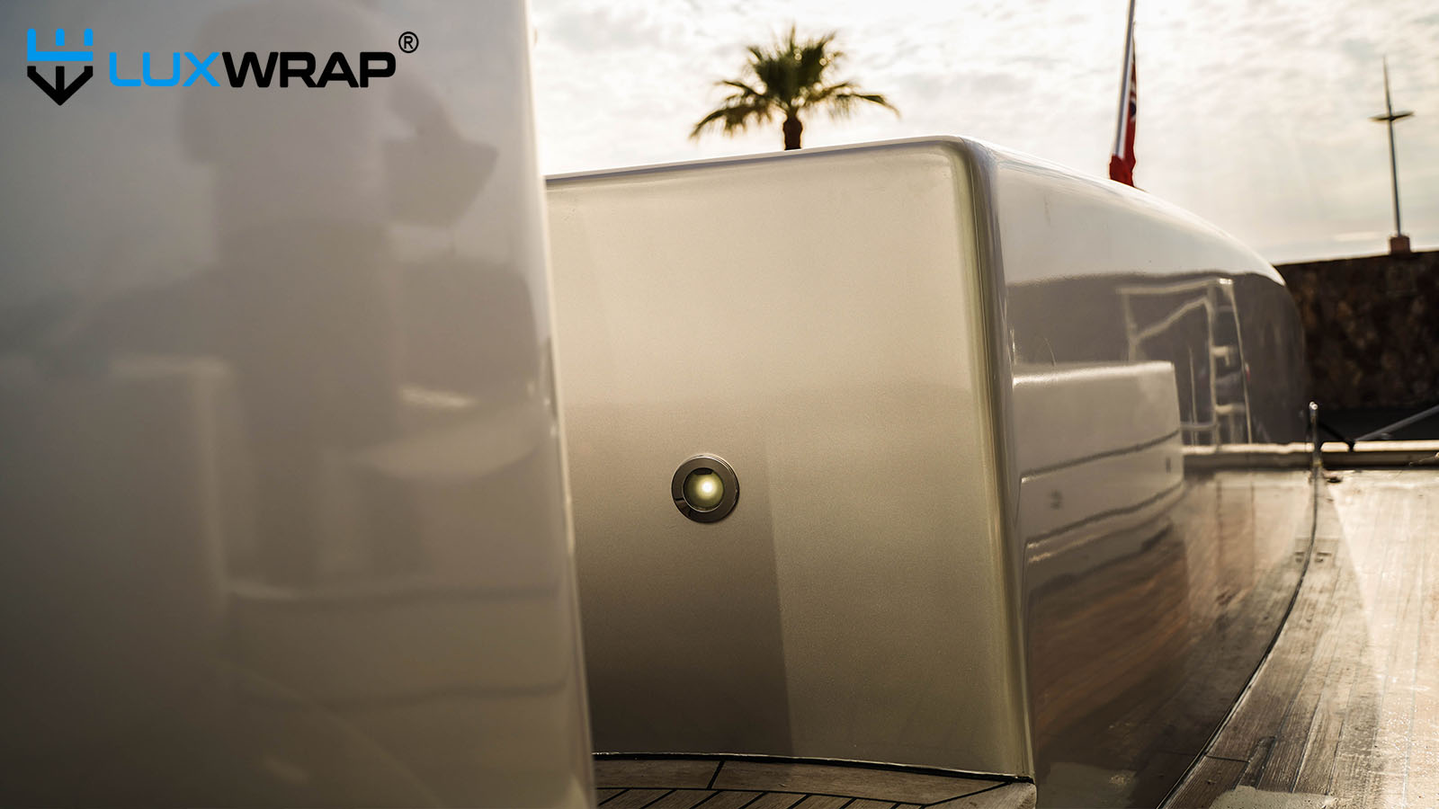 Very high gloss level achieved when NinjaShield Gloss PPF is used when yacht wrapping