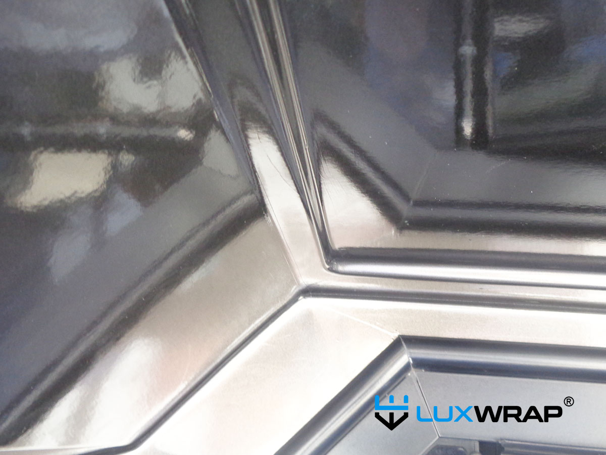 LuxWrap installer working around compound curves and complex shapes on a superyacht superstructure