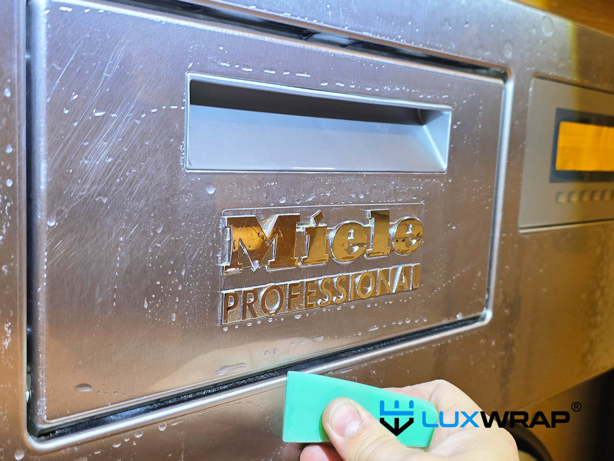 Gloss PPF applied to commercial appliances onboard new-build yacht