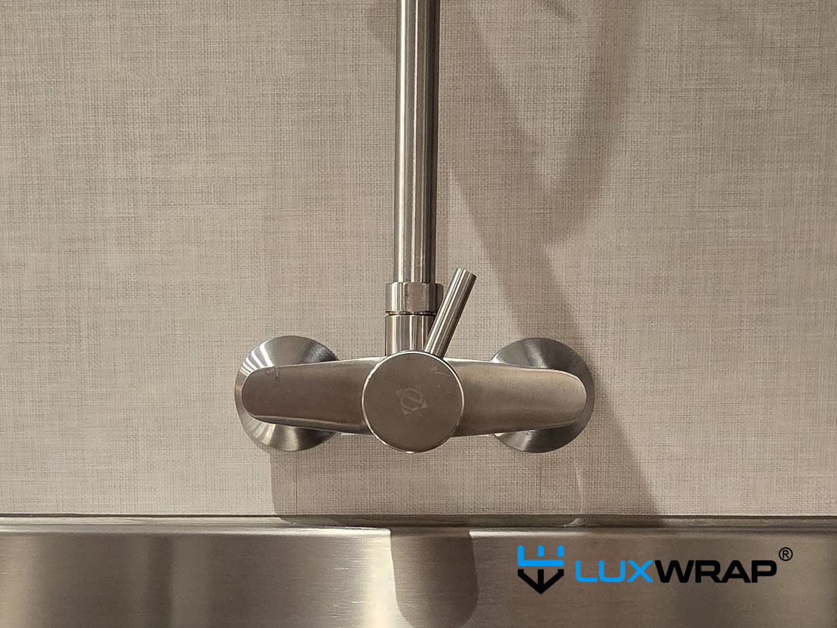 Superyacht interior facelift using architectural wrap film applied to cabinetry and panels by LuxWrap 